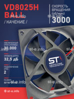 Вентилятор  VD8025H Ball (качения) 12V - st-e.info - Кострома