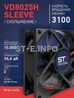 Вентилятор VD8025H sleeve (скольжение) 24V - st-e.info - Кострома