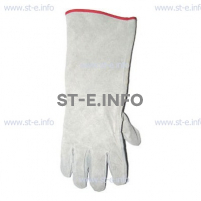 Перчатки-краги спилковые пятипалые серые с подложкой - st-e.info - Кострома