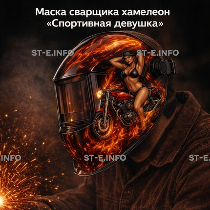 Маска сварщика хамелеон «Спортивная девушка» (YXE-718G PRO) - st-e.info - Кострома